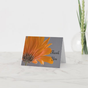 Orange Daisy on Grey Wedding Bridesmaid Thank You