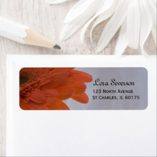 Orange Daisy Return Address Label