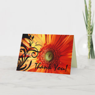 Orange Daisy Thank You Card