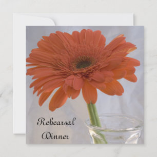 Orange Daisy Wedding Rehearsal Dinner Invitation