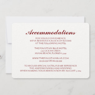 Orange Damask Accommodation Enclosure Card