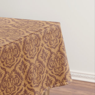 Orange Damask Cat Tablecloth