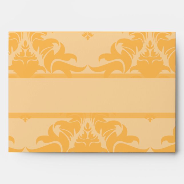 Orange Damask Return Address Envelopes (Front)