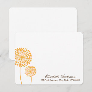 Orange Dandelions Flat Note Cards
