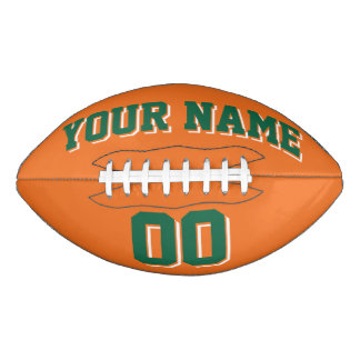 ORANGE DARK GREEN AND WHITE Custom Football