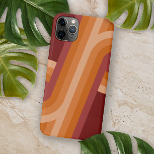 Orange Dark Maroon Red Retro Art Pattern iPhone 11Pro Max Case