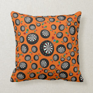 Orange dartboard pattern cushion