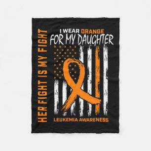 Orange Daughter Leukaemia Cancer Awareness America Fleece Blanket