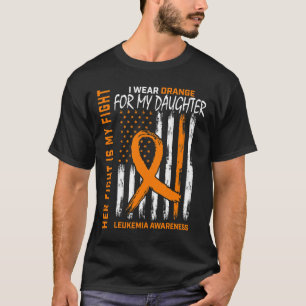 Orange Daughter Leukaemia Cancer Awareness America T-Shirt