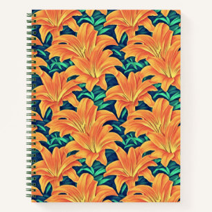 Orange Day Lilies with Green Leaves Journal