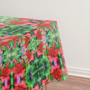 Orange Daylilies Abstract Flower Art Pattern Tablecloth