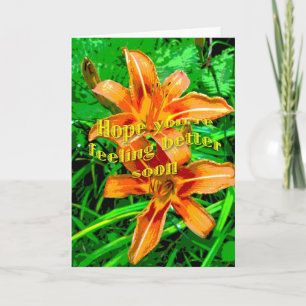 Orange Daylily Feel Better Soon Card