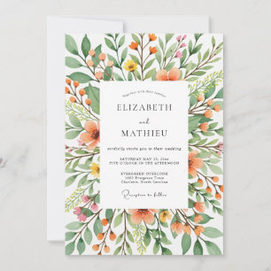 Orange Dazzling Spring Wedding Invitation