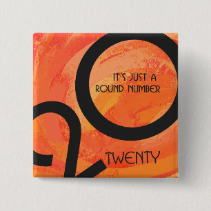 Orange Decade Birthdday 15 Cm Square Badge