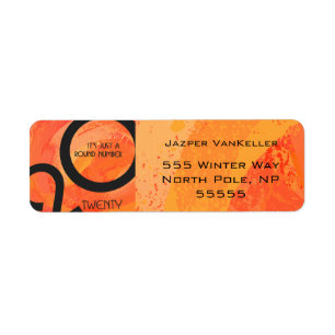 Orange Decade Birthdday Return Address Label