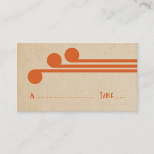 Orange Deco Chic Place Card