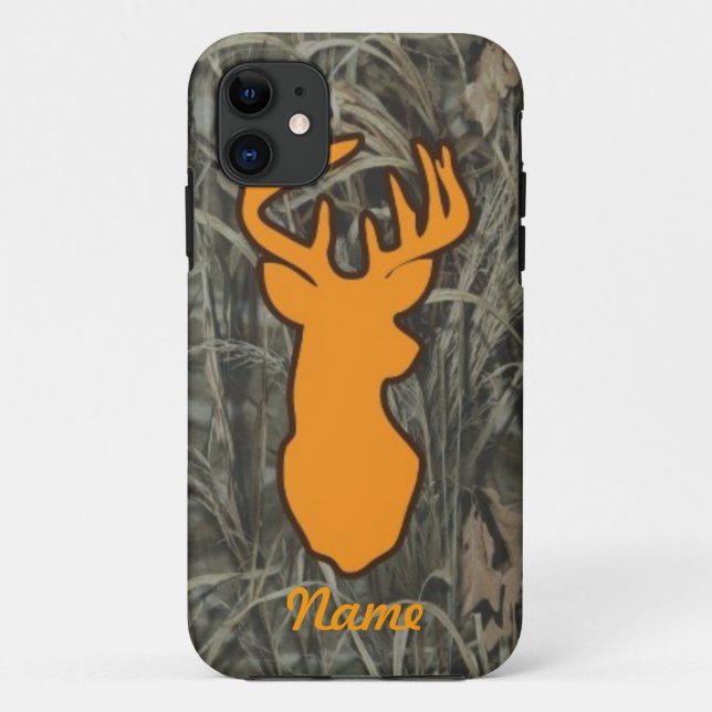 Orange Deer Head Camo iPhone case (Back)