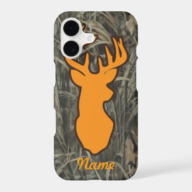 Orange Deer Head Camo Phone case (Back)