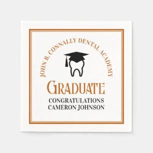 Orange Dental School Custom Graduation Party Napkin