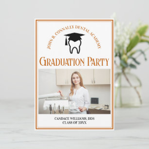 Orange Dental School Photo Custom Graduation Party Invitation