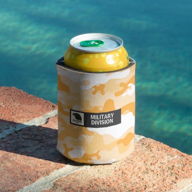 Orange Deser Camouflage Pattern Beverage Insulator Can Cooler (In Situ Pool)