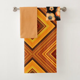 Orange design bath towel set