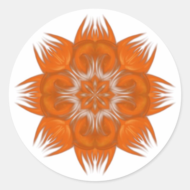 Orange Design Classic Round Sticker (Front)