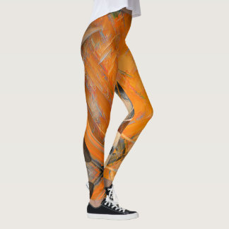Orange Designer Leggings