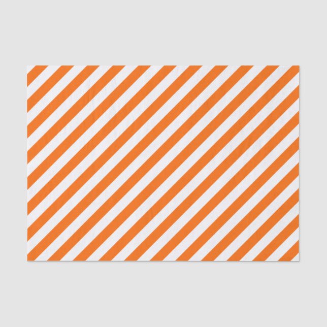Orange Diagonal Stripes Tissue Paper (Front)