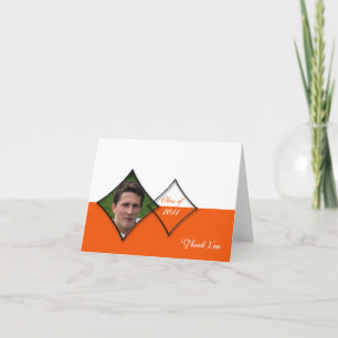 Orange Diamond Class Graduation Thank You card