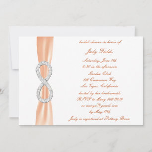 Orange Diamond Infinity Bridal Shower Invitation