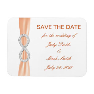 Orange Diamond Infinity Save The Date Magnet