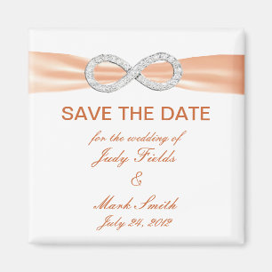 Orange Diamond Infinity Save The Date Magnet