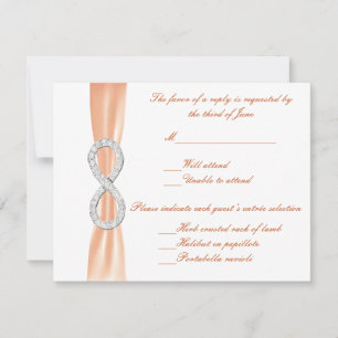 Orange Diamond Infinity Wedding Response Card