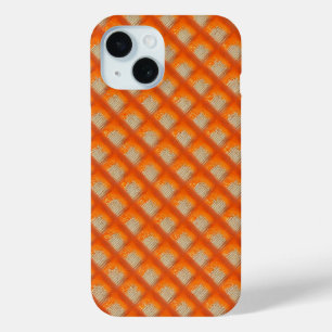 Orange Diamond Pattern iPhone 15 Case