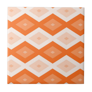 Orange diamond pattern ceramic tile