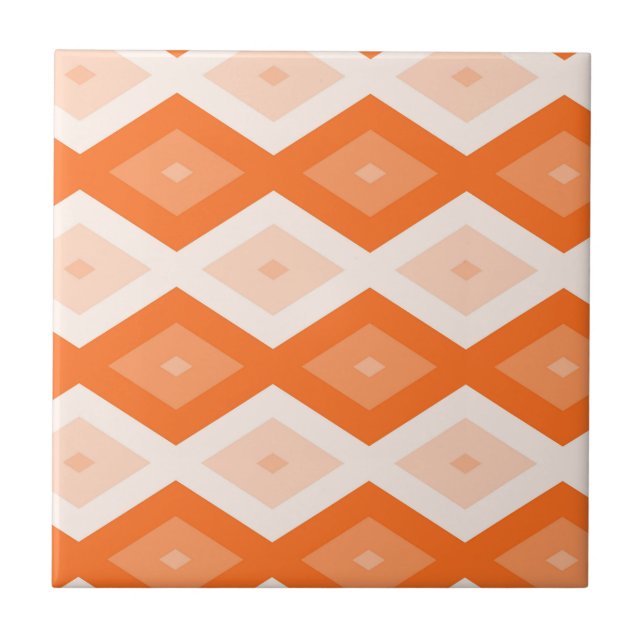 Orange diamond pattern ceramic tile (Front)