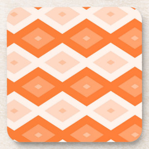Orange diamond pattern coaster