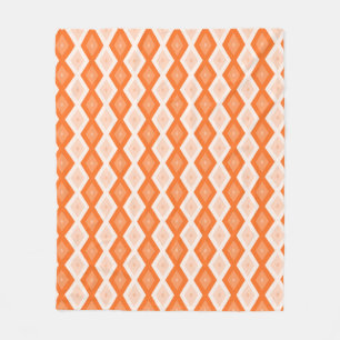 Orange diamond pattern fleece blanket