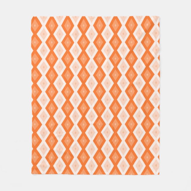 Orange diamond pattern fleece blanket (Front)