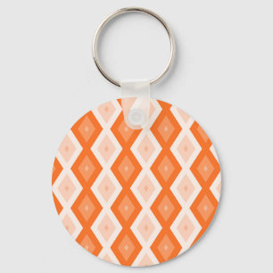 Orange diamond pattern key ring