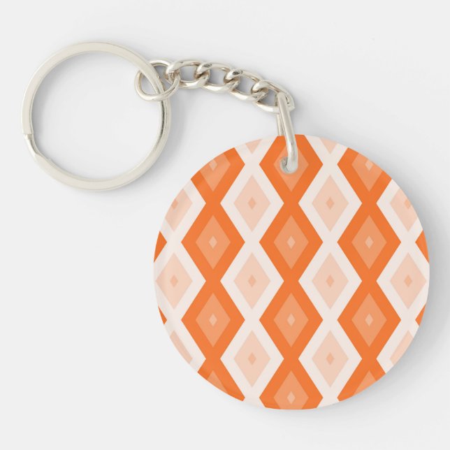 Orange diamond pattern key ring (Front)