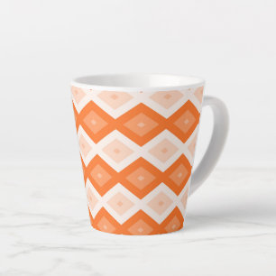 Orange diamond pattern latte mug