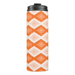 Orange diamond pattern thermal tumbler
