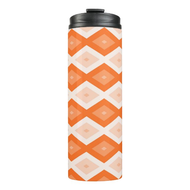 Orange diamond pattern thermal tumbler (Front)