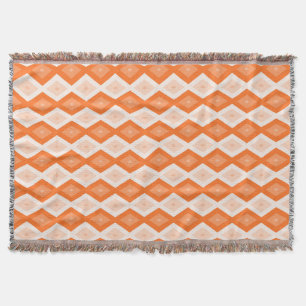 Orange diamond pattern throw blanket
