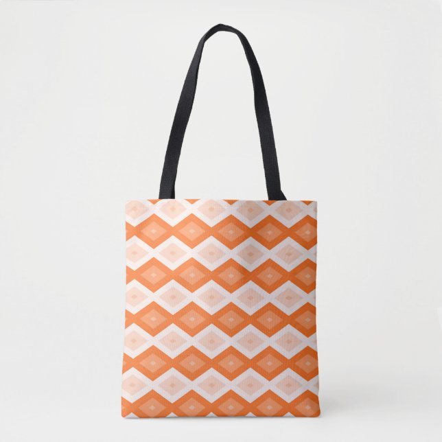 Orange diamond pattern tote bag (Front)