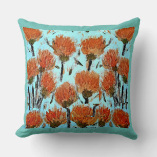 Orange Dianthus caryophyllus Throw Cushion 51 x 5