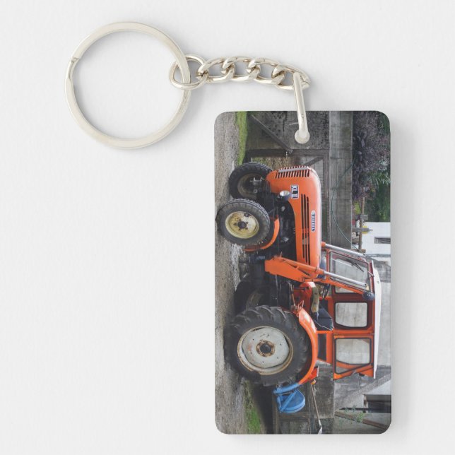 Orange Diesel Tractor Steyr KL II Key Ring (Front)
