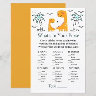 Orange Dino What's in your purse game baby shower